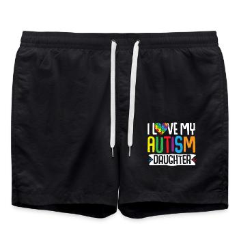 Autismus Bewusstsein Geschenk Eltern Tochter - Badeshorts - Schwarz - Vorne - AI Model Male 185 light (185cm)