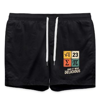 Pi Math - Short de bain - noir - Devant - AI Model Male 185 light (185cm)