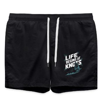 Windsurfing Life Begins At 20 Knots Windsurfer - Badeshorts - Schwarz - Vorne - AI Model Male 185 light (185cm)
