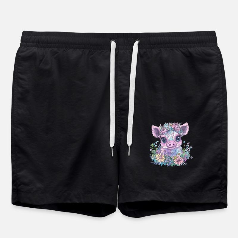 Fleurs Piggy - Short de bain - noir