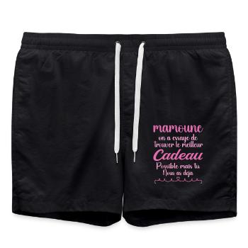 Meilleur cadeau mamoune original fête des mères - Short de bain - noir - Devant - AI Model Male 185 light (185cm)