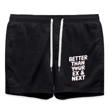 Better Than Your Ex & Next Breakup Single Party - Swim Trunks - black - Front - AI Model Male 185 light (185cm)