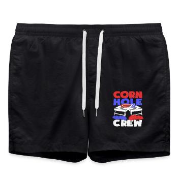 Cornhole Crew Für Cornhole Liebhaber - Badeshorts - Schwarz - Vorne - AI Model Male 185 light (185cm)