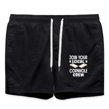 Cornhole Crew Für Cornhole Liebhaber - Badeshorts - Schwarz - Vorne - AI Model Male 185 light (185cm)