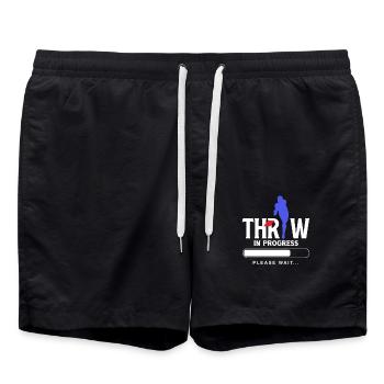 Cornhole Liebhaber Wurf in Arbeit - Badeshorts - Schwarz - Vorne - AI Model Male 185 light (185cm)