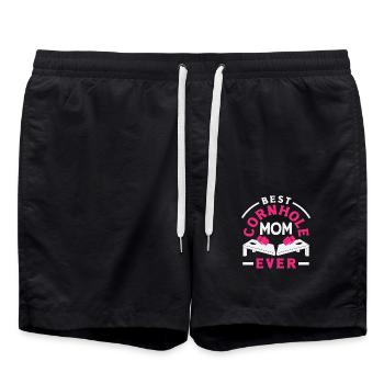 Cornhole Liebhaber Beste Cornhole Mama - Badeshorts - Schwarz - Vorne - AI Model Male 185 light (185cm)