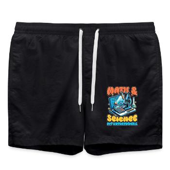 STEM Teacher Math + Science Data Analysis Educator - Badeshorts - Schwarz - Vorne - AI Model Male 185 light (185cm)