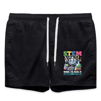 STEM Teacher STEM Where The Magic Of Educator - Badeshorts - Schwarz - Vorne - AI Model Male 185 light (185cm)