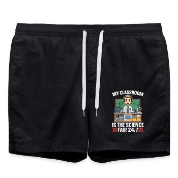 STEM Teacher My Classroom Is The Science Educator - Badeshorts - Schwarz - Vorne - AI Model Male 185 light (185cm)