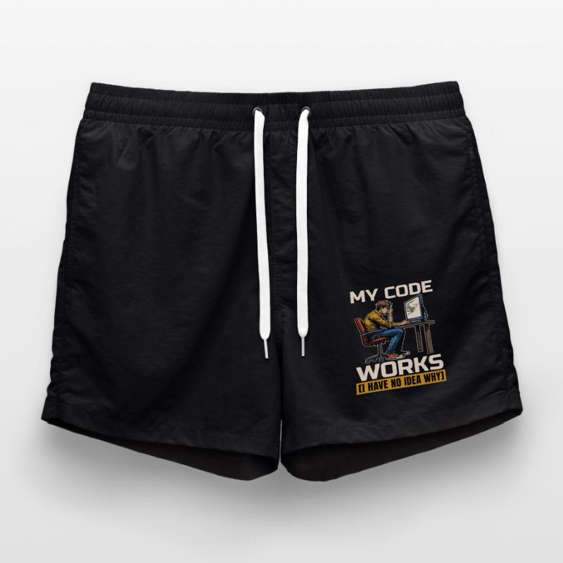 Coder My Code Works I Have No Idea Web Developer Swim Trunks