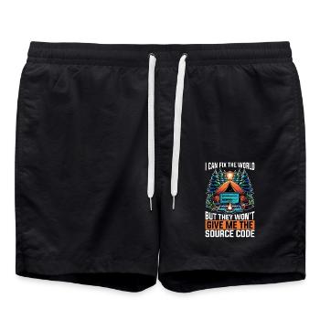 Coder I Can Fix The World Web Developer Coders - Badeshorts - Schwarz - Vorne - AI Model Male 185 light (185cm)