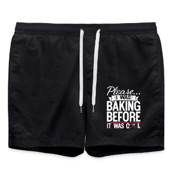 Please I Was Baking Before - Swim Trunks - black - Front - AI Model Male 185 light (185cm)