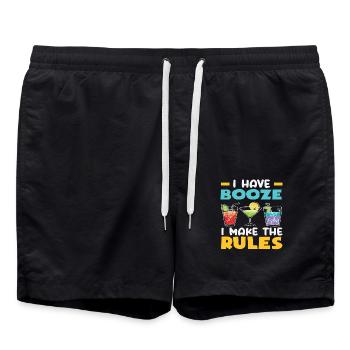 Ich Habe Schnaps Ich Mache Die Regeln Barkeeper - Badeshorts - Schwarz - Vorne - AI Model Male 185 light (185cm)