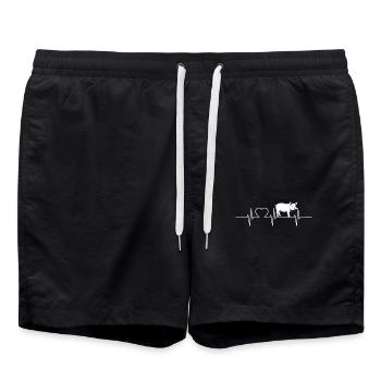 Schweine Schwein - Badeshorts - Schwarz - Vorne - AI Model Male 185 light (185cm)