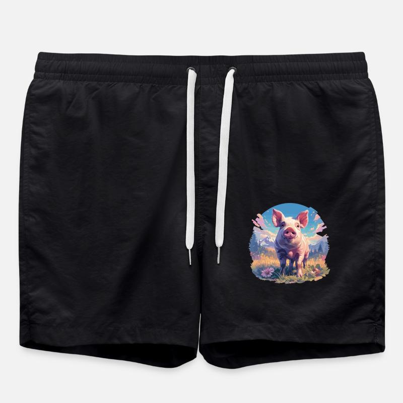 Pig Pig - Swim Trunks - black