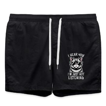 Britisch Kurzhaar Spruch Lustiges Katzen Geschenk - Badeshorts - Schwarz - Vorne - AI Model Male 185 light (185cm)
