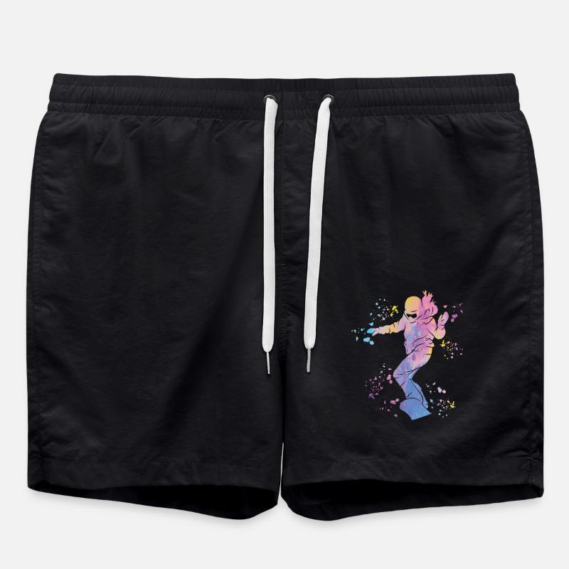Snowboarder Snowboarding Snowboard - Short de bain - noir