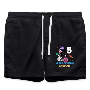 5 Years Be Great Birthday - Swim Trunks - black - Front - AI Model Male 185 light (185cm)