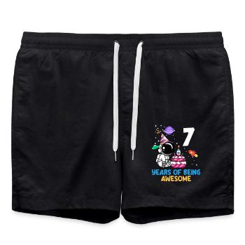 7 ans d’aventure spatiale - Short de bain - noir - Devant - AI Model Male 185 light (185cm)
