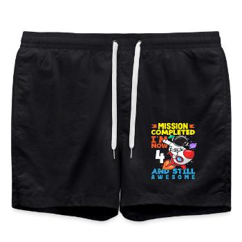 Mission Erfüllt Ich Bin Jetzt 4 Und Immer Noch - Badeshorts - Schwarz - Vorne - AI Model Male 185 light (185cm)