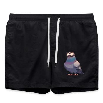Tauben Taube - Badeshorts - Schwarz - Vorne - AI Model Male 185 light (185cm)