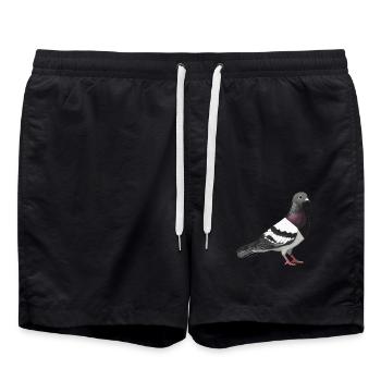 Tauben Taube - Badeshorts - Schwarz - Vorne - AI Model Male 185 light (185cm)