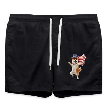 Shiba Inu - Badeshorts - Schwarz - Vorne - AI Model Male 185 light (185cm)
