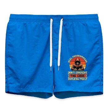 Coder Real Programmers Don't Comment Web Developer - Badeshorts - Cobalt blue - Vorne