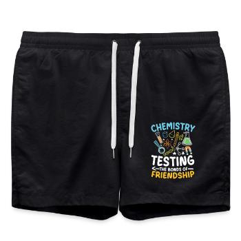 Chemie: Teste die Bande der Freundschaft - STEM - Badeshorts - Schwarz - Vorne - AI Model Male 185 light (185cm)