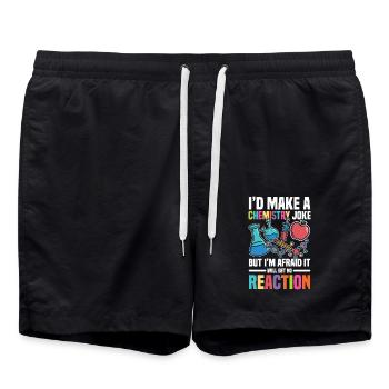 I'd make a chemistry joke but - Swim Trunks - black - Front - AI Model Male 185 light (185cm)
