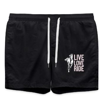 Live Love Ride Cheval Motif Cavalier - Short de bain - noir - Devant - AI Model Male 185 light (185cm)