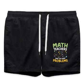 Math teachers have too many problems with STEM education - Swim Trunks - black - Front - AI Model Male 185 light (185cm)