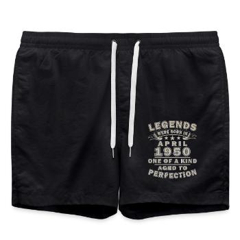 April 1950 Birthday April 1950 April 1950 - Swim Trunks - black - Front - AI Model Male 185 light (185cm)