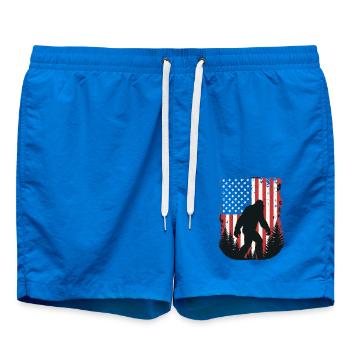 Bigfoot Patriot Sasquatch États-Unis Drapeau Amérique - Short de bain - cobalt blue - Devant
