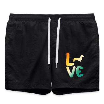 Chien teckel - Short de bain - noir - Devant - AI Model Male 185 light (185cm)