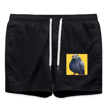 Tauben Taube - Badeshorts - Schwarz - Vorne - AI Model Male 185 light (185cm)