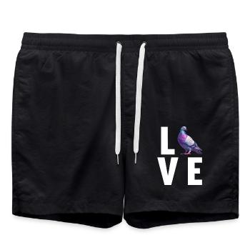 Tauben Taube - Badeshorts - Schwarz - Vorne - AI Model Male 185 light (185cm)