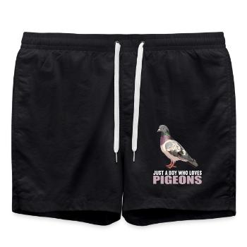 Tauben Taube - Badeshorts - Schwarz - Vorne - AI Model Male 185 light (185cm)