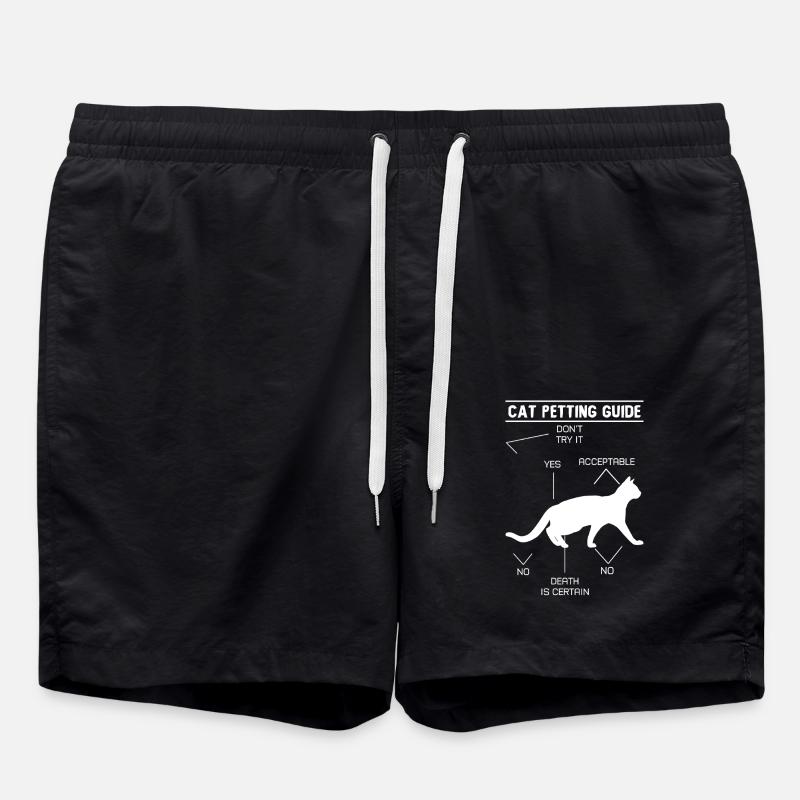 Cat Petting Guide - Swim Trunks - black