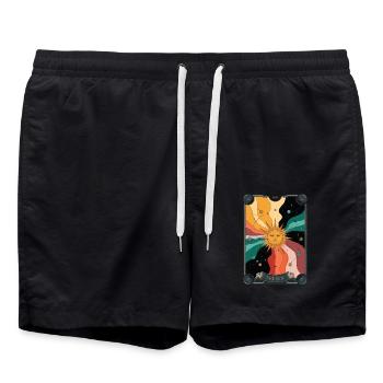 Tarotkarte - Badeshorts - Schwarz - Vorne - AI Model Male 185 light (185cm)
