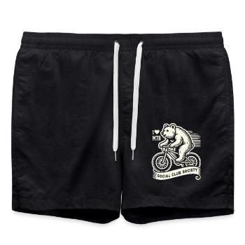 Bicycle Retro Style I Love MTB Bear - Swim Trunks - black - Front - AI Model Male 185 light (185cm)