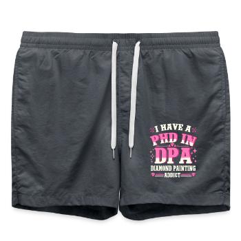 Diamond Painting Artist Addict Diamond Painting - Badeshorts - Anthrazit - Vorne - AI Model Male 185 light (185cm)