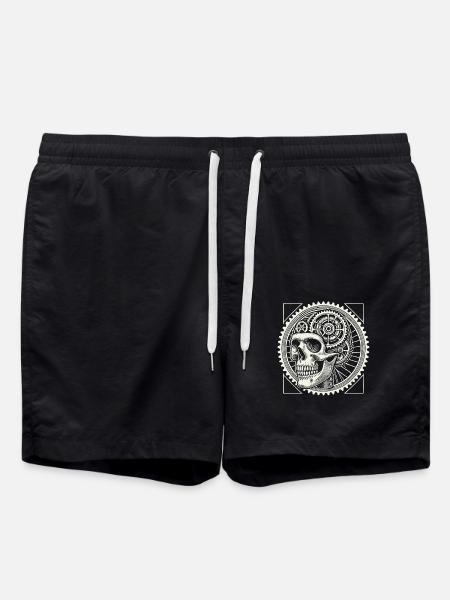 Bicycle Lovers Skull Gears - Swim Trunks - black