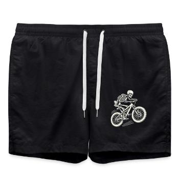 Skelett Auf Fahrrad Mountainbike Abenteuer - Badeshorts - Schwarz - Vorne - AI Model Male 185 light (185cm)