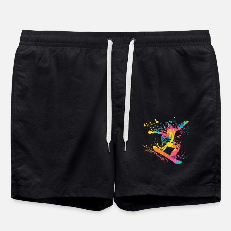 Snowboarder Snowboarding Snowboard - Badeshorts - Schwarz