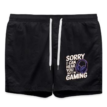 Désolé, je peux vous entendre mais je joue jeu gamer - Short de bain - noir - Devant - AI Model Male 185 light (185cm)
