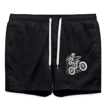 Skeleton Bicycle Adventure Mountain Bike Retro - Swim Trunks - black - Front - AI Model Male 185 light (185cm)