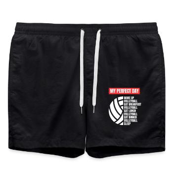 Funny Volleyball Saying Volleyball Player - Swim Trunks - black - Front - AI Model Male 185 light (185cm)