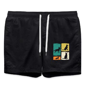 Hund Deutscher Schäferhund - Badeshorts - Schwarz - Vorne - AI Model Male 185 light (185cm)