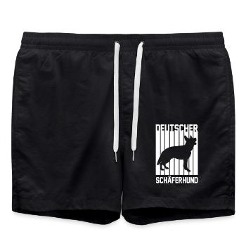 Hund Deutscher Schäferhund - Badeshorts - Schwarz - Vorne - AI Model Male 185 light (185cm)